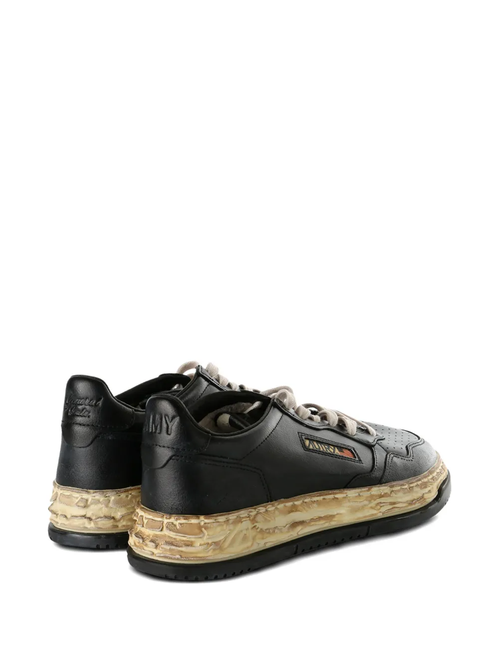 Maison MIHARA YASUHIRO leather platform trainers Zwart