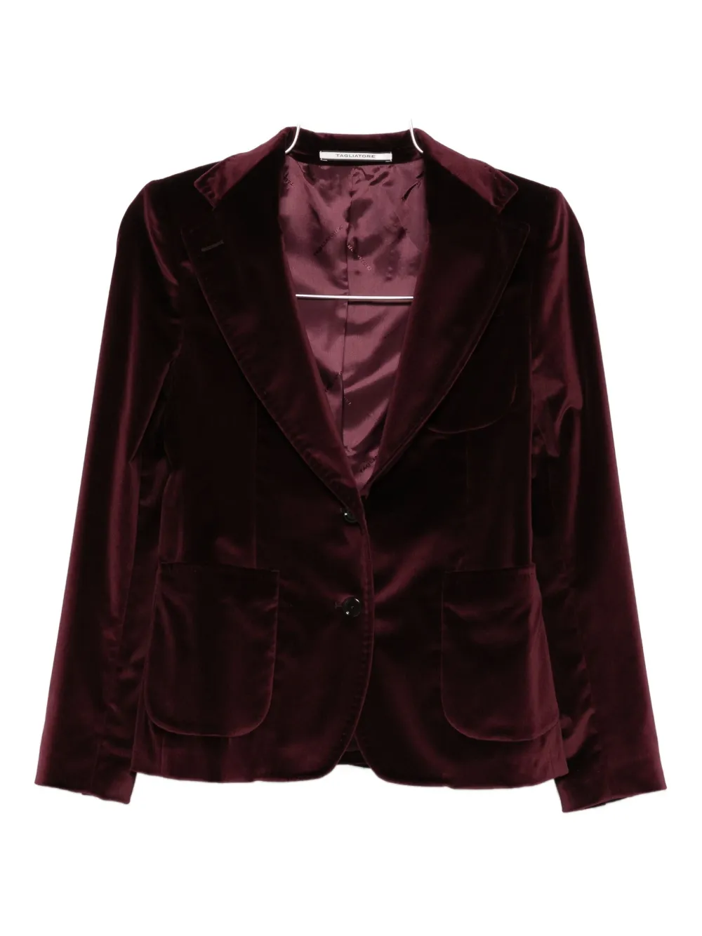 Tagliatore Patch-pocket Velvet Blazer In Brown
