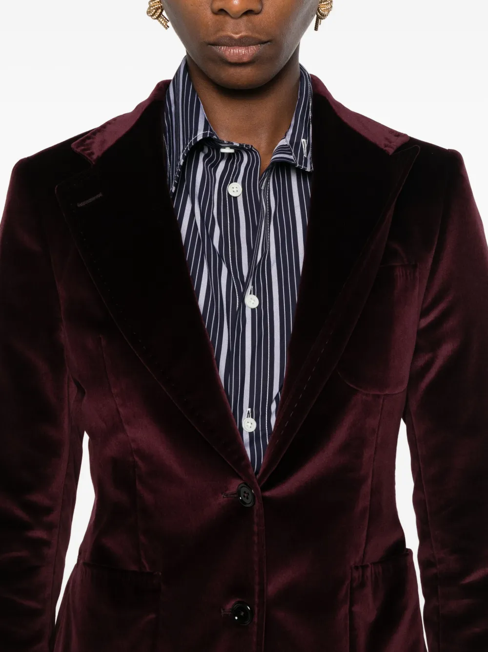 Tagliatore Patch-pocket Velvet Blazer In Brown