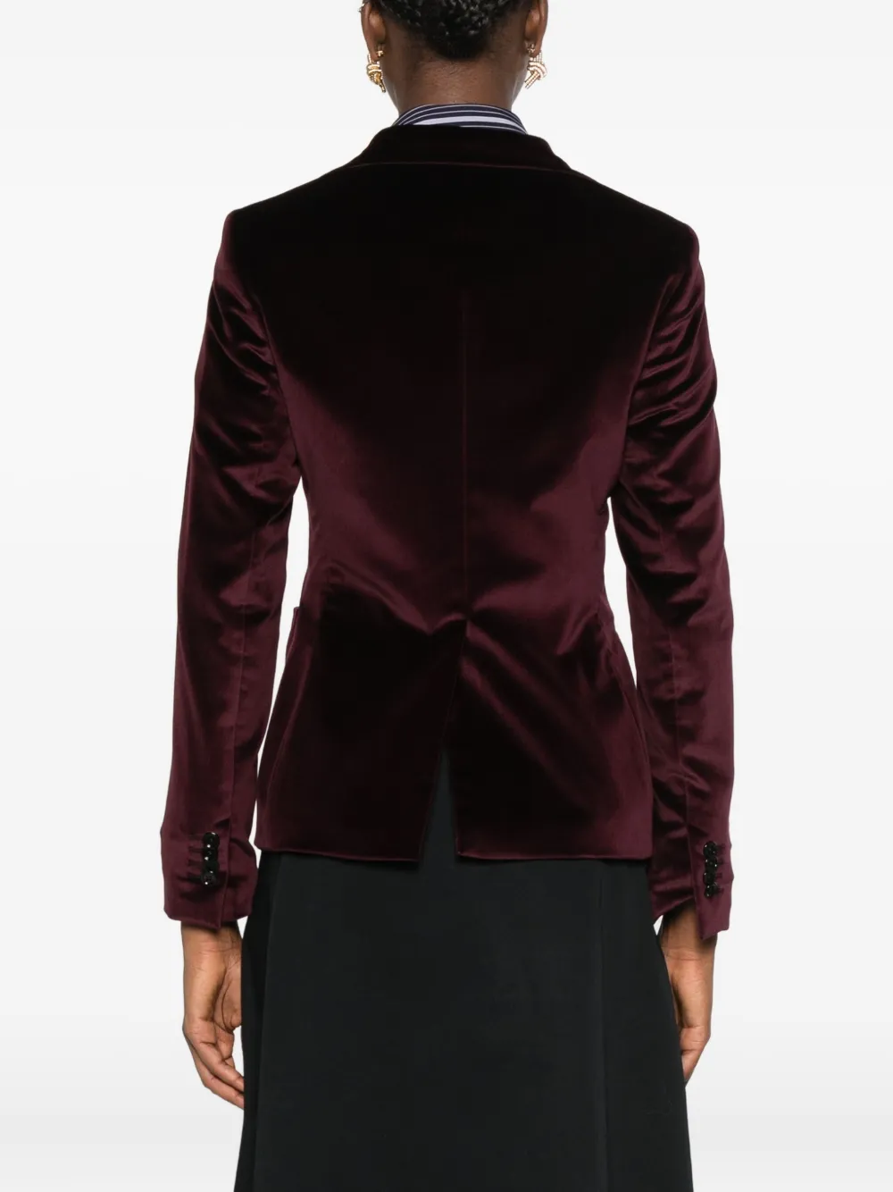 Tagliatore Patch-pocket Velvet Blazer In Brown