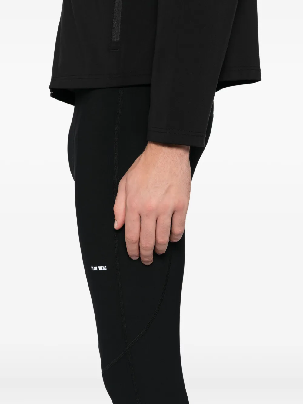 Team Wang Design Logo-printed Performance Leggings In Black
