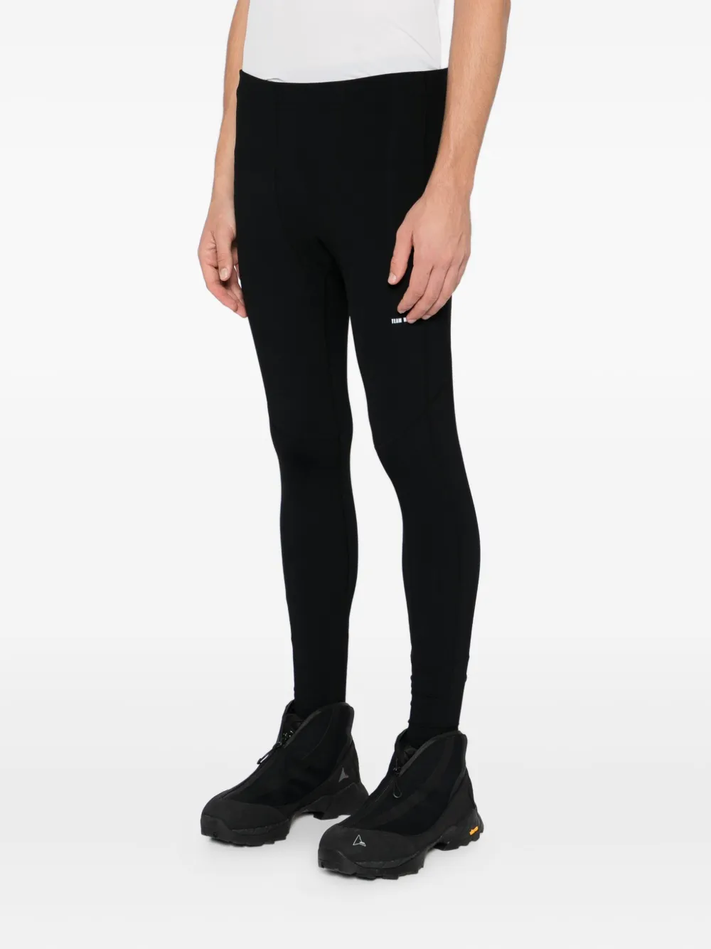 Team Wang Design Logo-printed Performance Leggings In Black