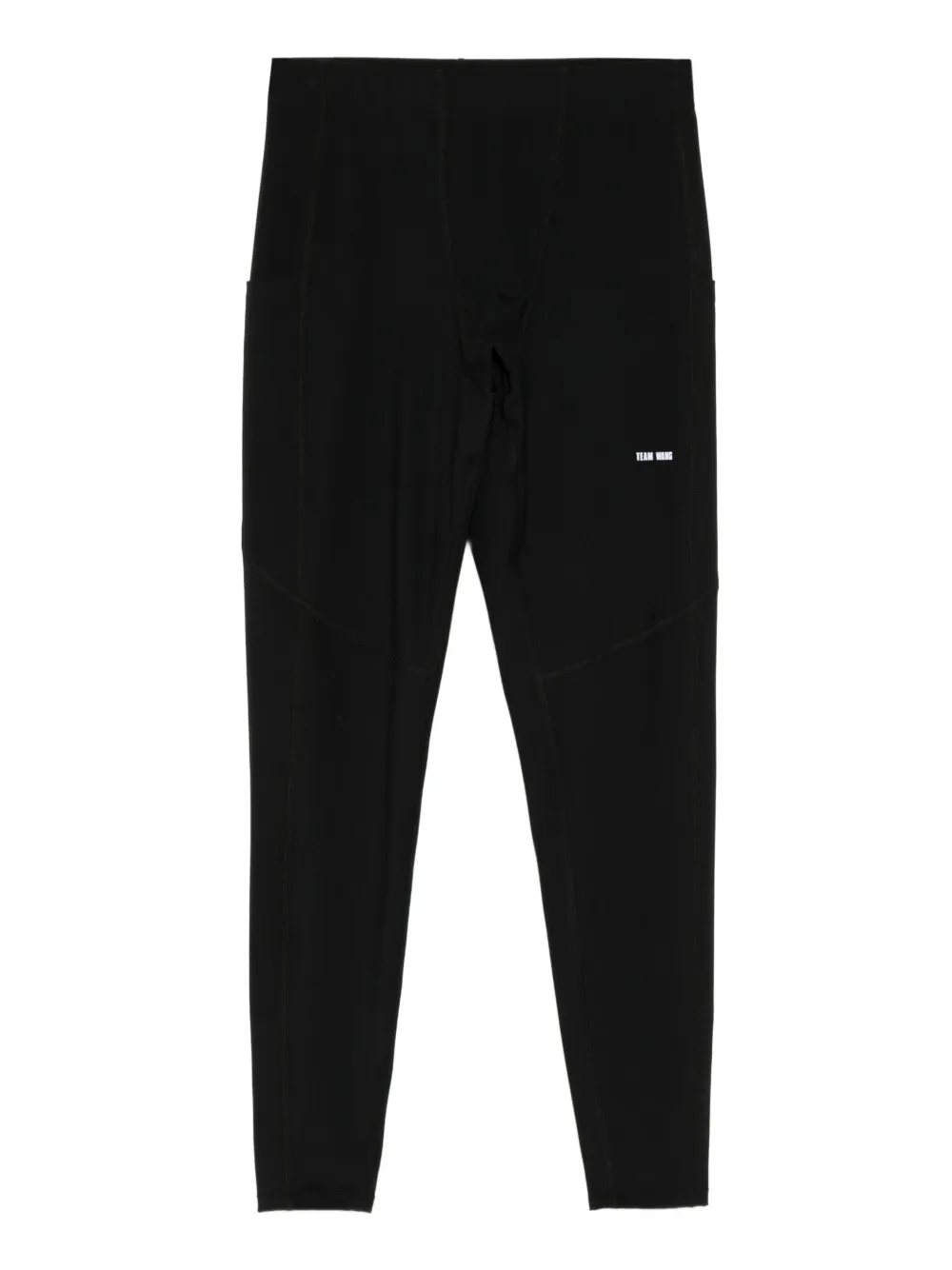 Team Wang Design Logo-printed Performance Leggings In Black