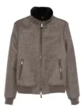Moorer shearling-collar zip-front jacket - Brown
