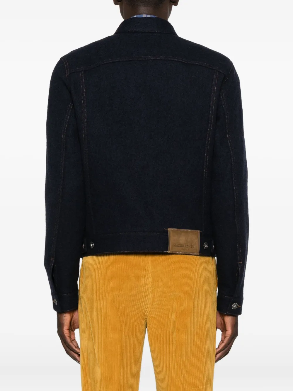 Jacob Cohën Denim jack met klepzak en knoopsluiting Blauw