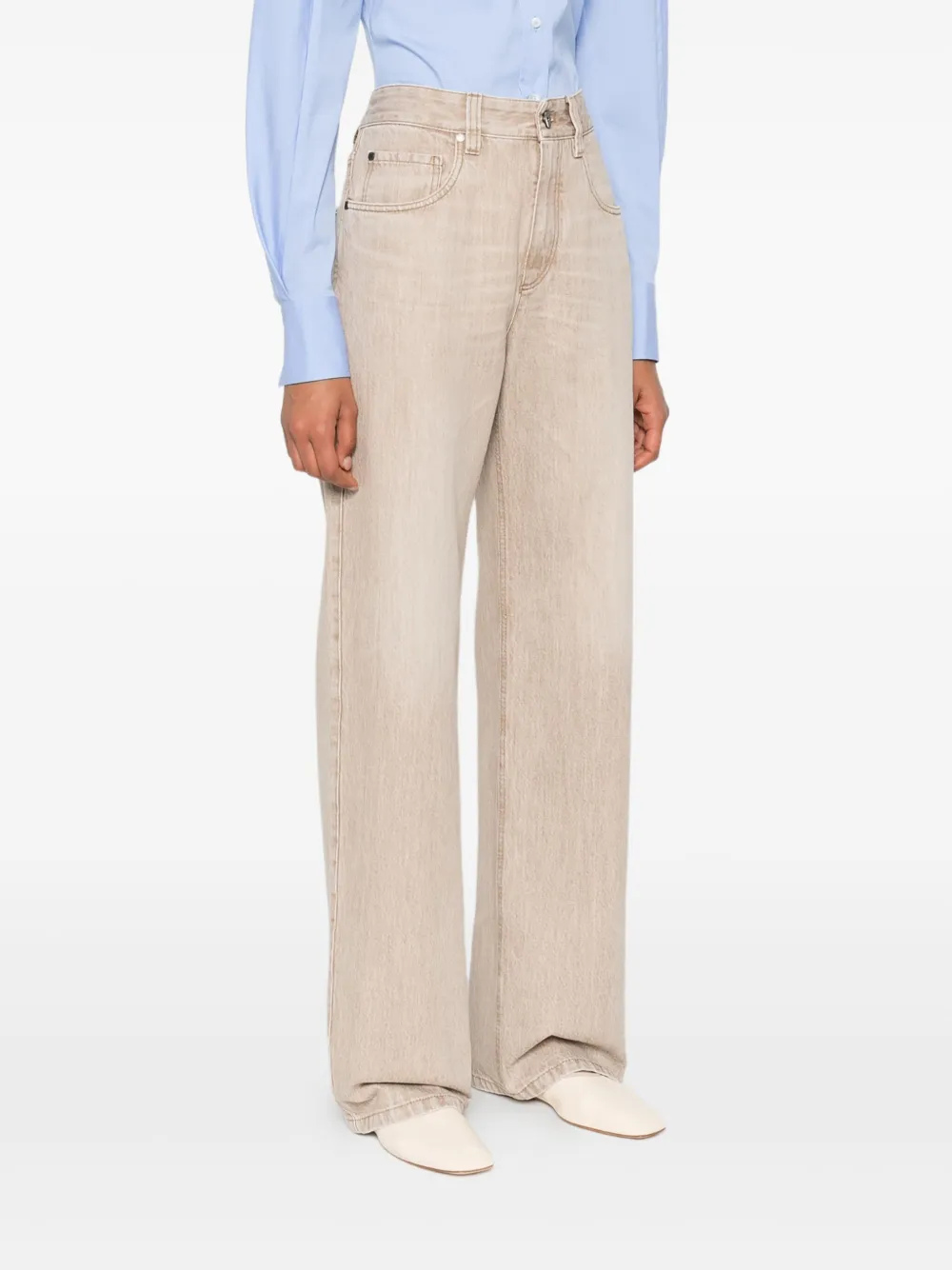 Brunello Cucinelli Jeans met verwassen-effect Beige