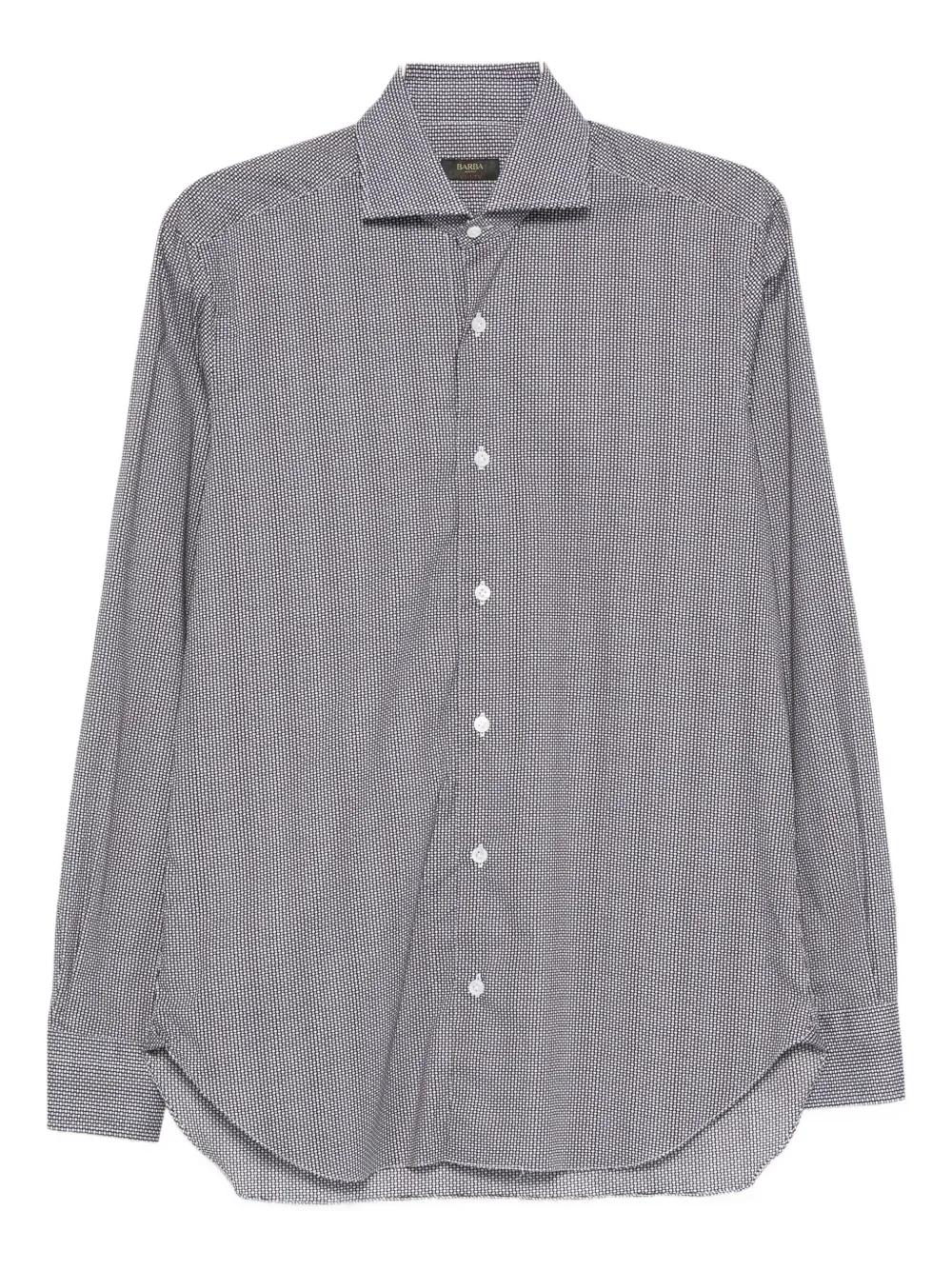 Barba Napoli Check Long-sleeved Shirt In Gray