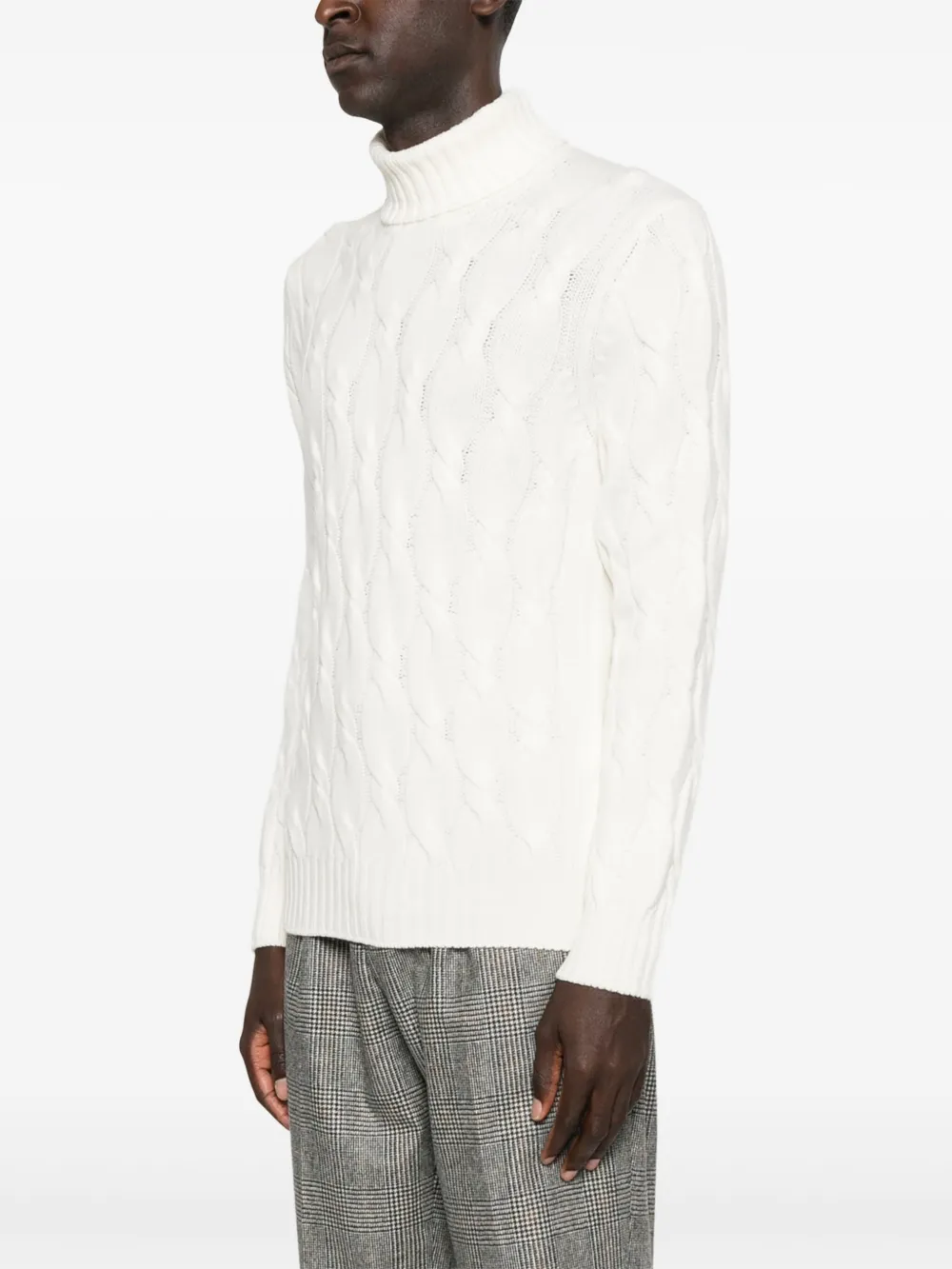 Barba Kabelgebreide trui Beige