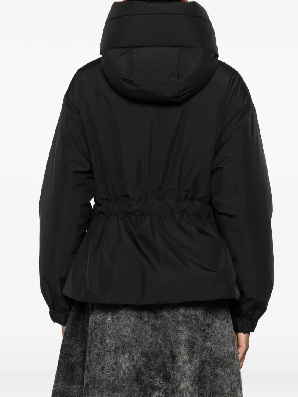 Moorer Glarea Belted High-neck Jacket In Black