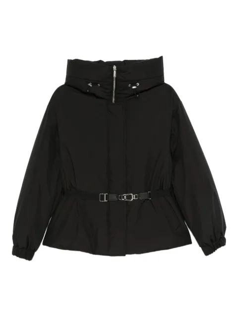 Moorer belted high-neck jacket