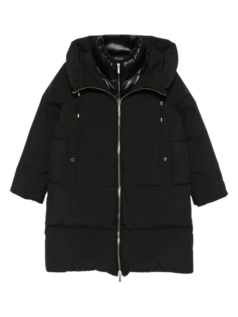 Moorer hooded padded coat - ブラック Moorer hooded padded coat - ブラック