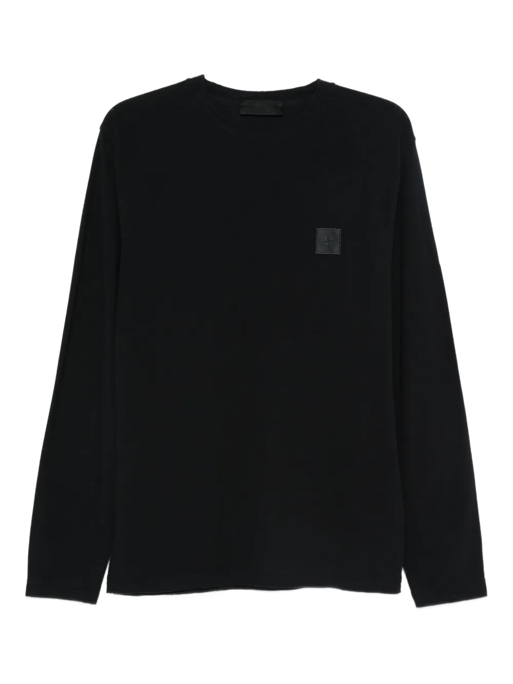Stone Island Logo-patch Long-sleeve T-shirt In Black