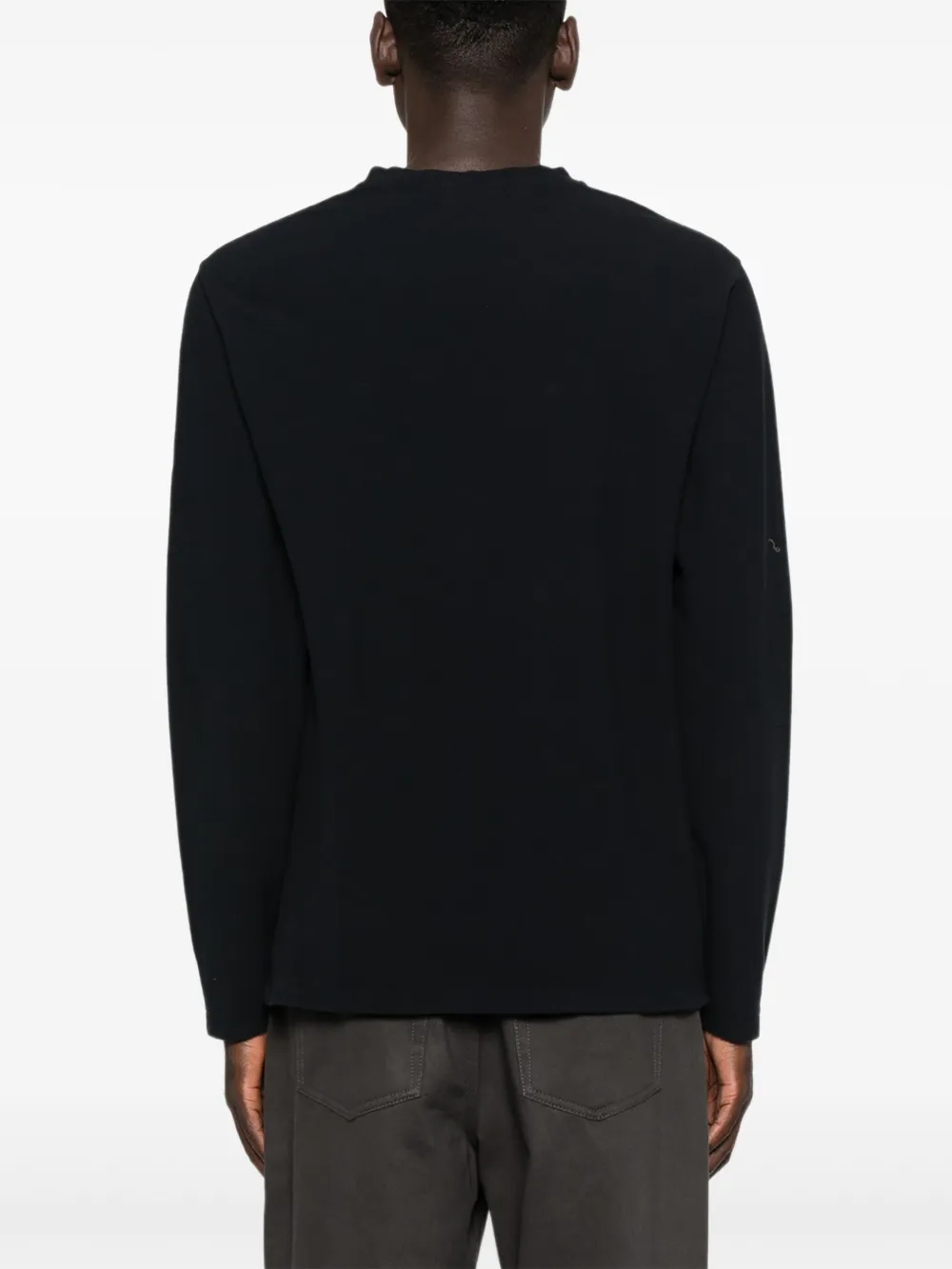 Stone Island Logo-patch Long-sleeve T-shirt In Black