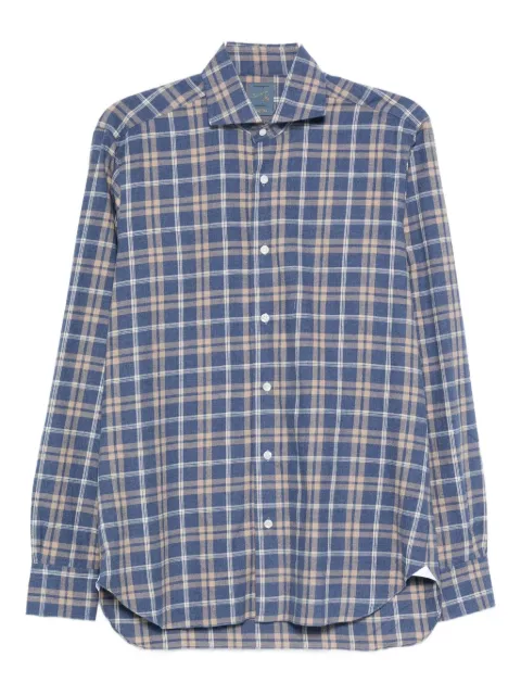 Barba checked long-sleeved shirt