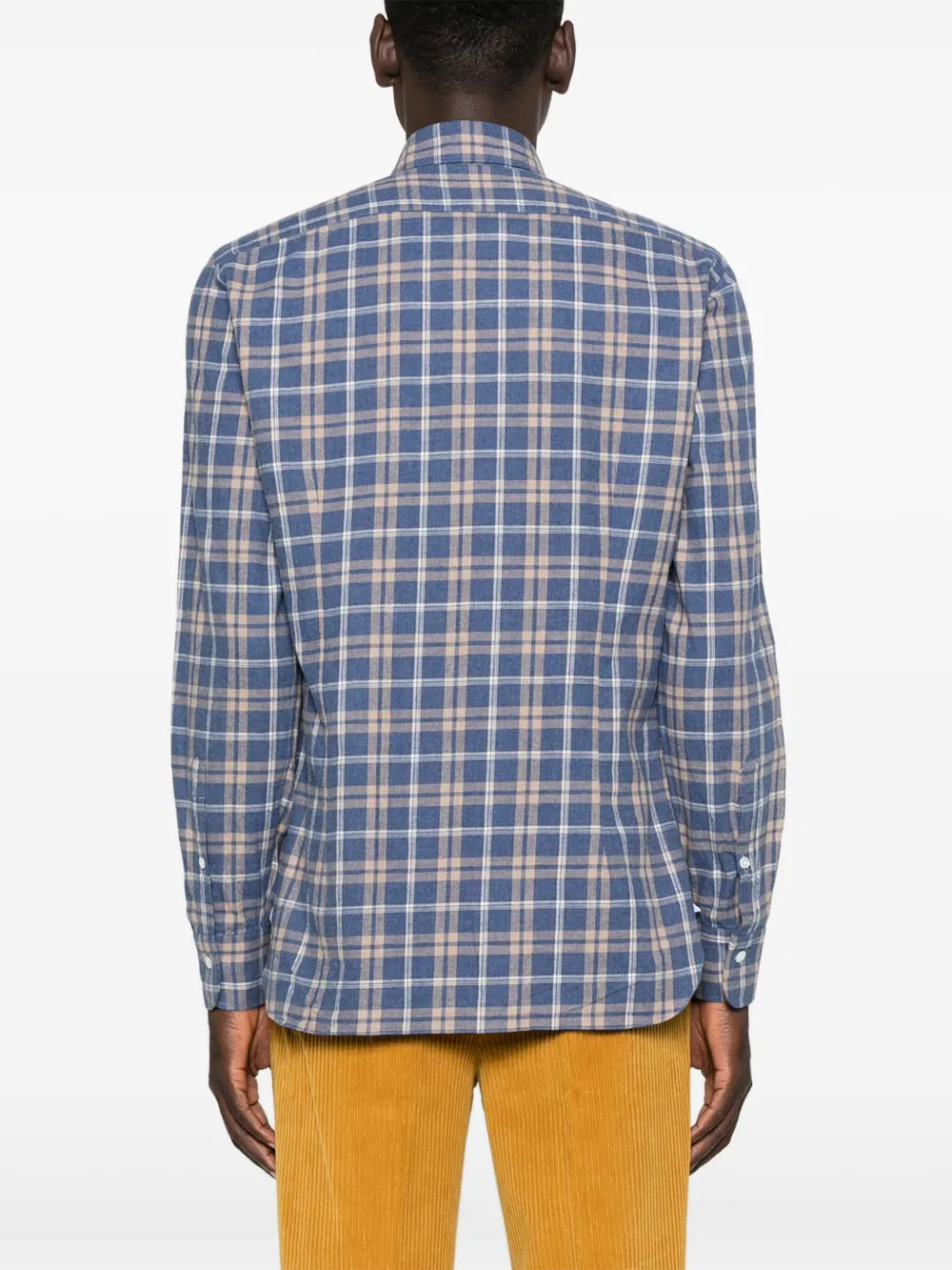 Barba Geruit overhemd Blauw