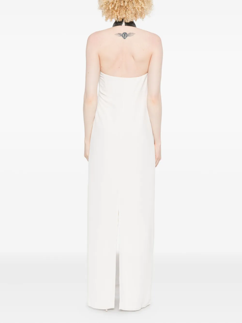 Brunello Cucinelli Halterneck Embellished Dress In White