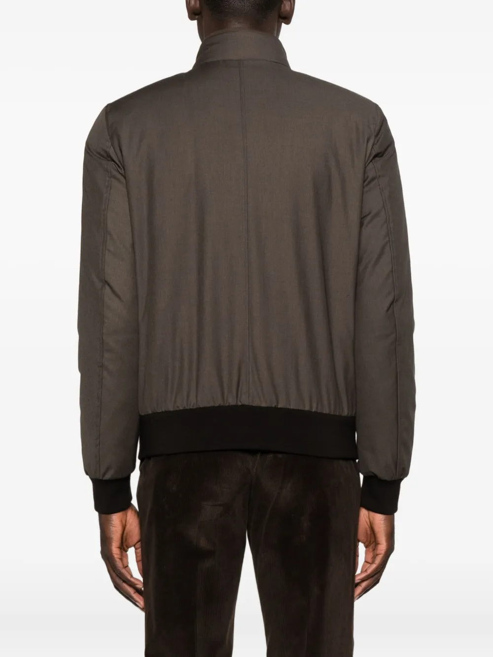 Moorer Button-fastening Ribbed-hem Jacket In Brown