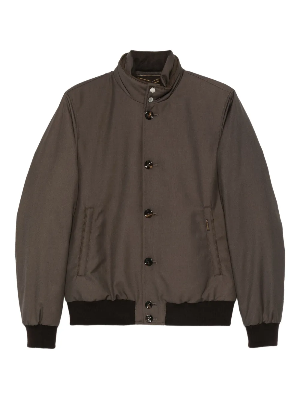 Moorer button-fastening ribbed-hem jacket - ブラウン Moorer button-fastening ribbed-hem jacket - ブラウン
