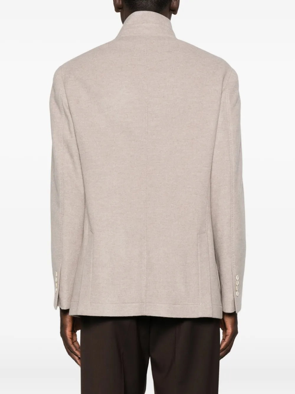 Brunello Cucinelli Cashmere Single-breasted Blazer In Neutral