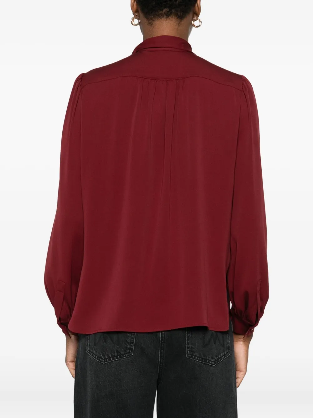 Max Mara Button-front Balloon-sleeve Blouse In Red