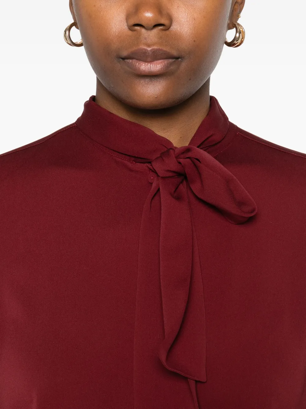 Max Mara Button-front Balloon-sleeve Blouse In Red