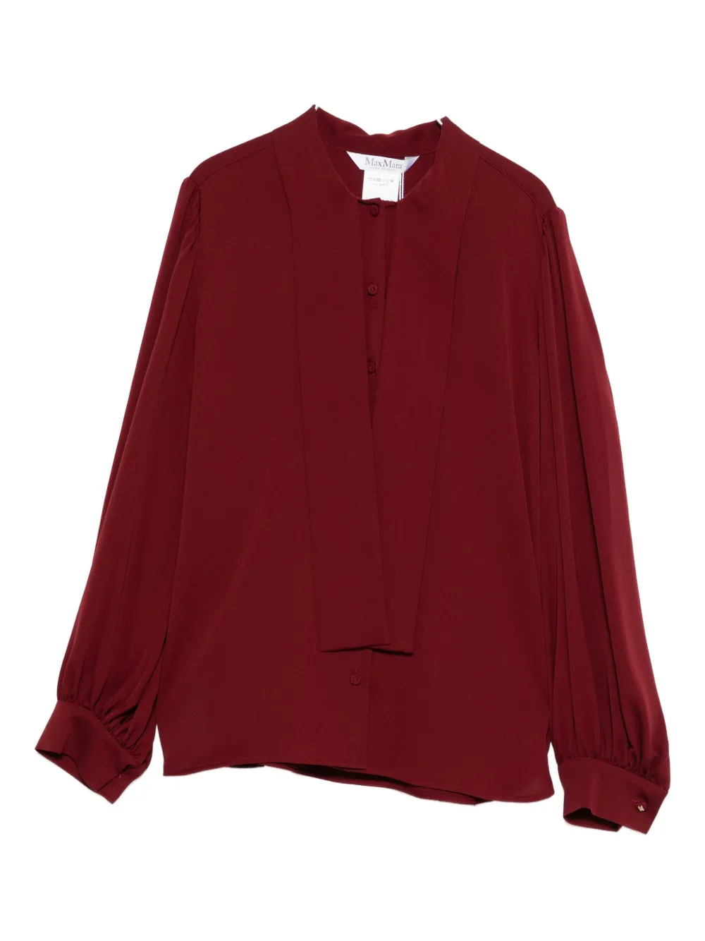 Max Mara Button-front Balloon-sleeve Blouse In Red