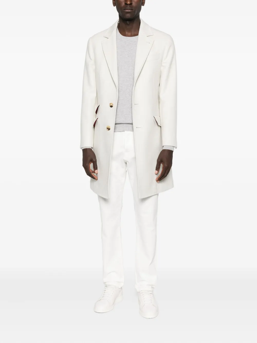 Brunello Cucinelli gold-button patch-pocket coat | Single Breasted Coats | Image 2