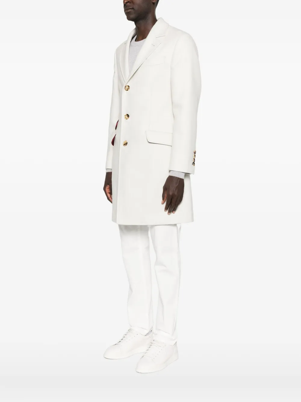 Brunello Cucinelli Jas met opgestikte zak en gouden knoop Wit