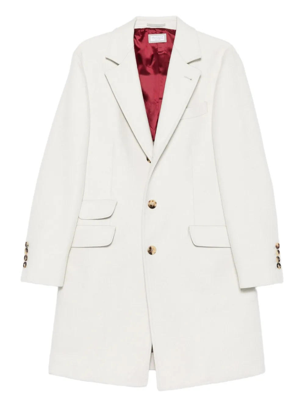 Brunello Cucinelli gold-button patch-pocket coat | White | Image 1