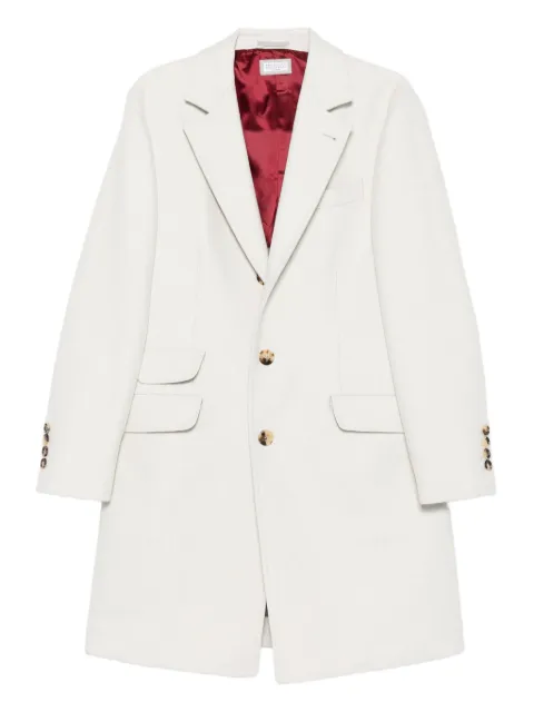 Brunello Cucinelli gold-button patch-pocket coat