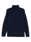 Brunello Cucinelli cable-knit turtleneck sweater - Blue