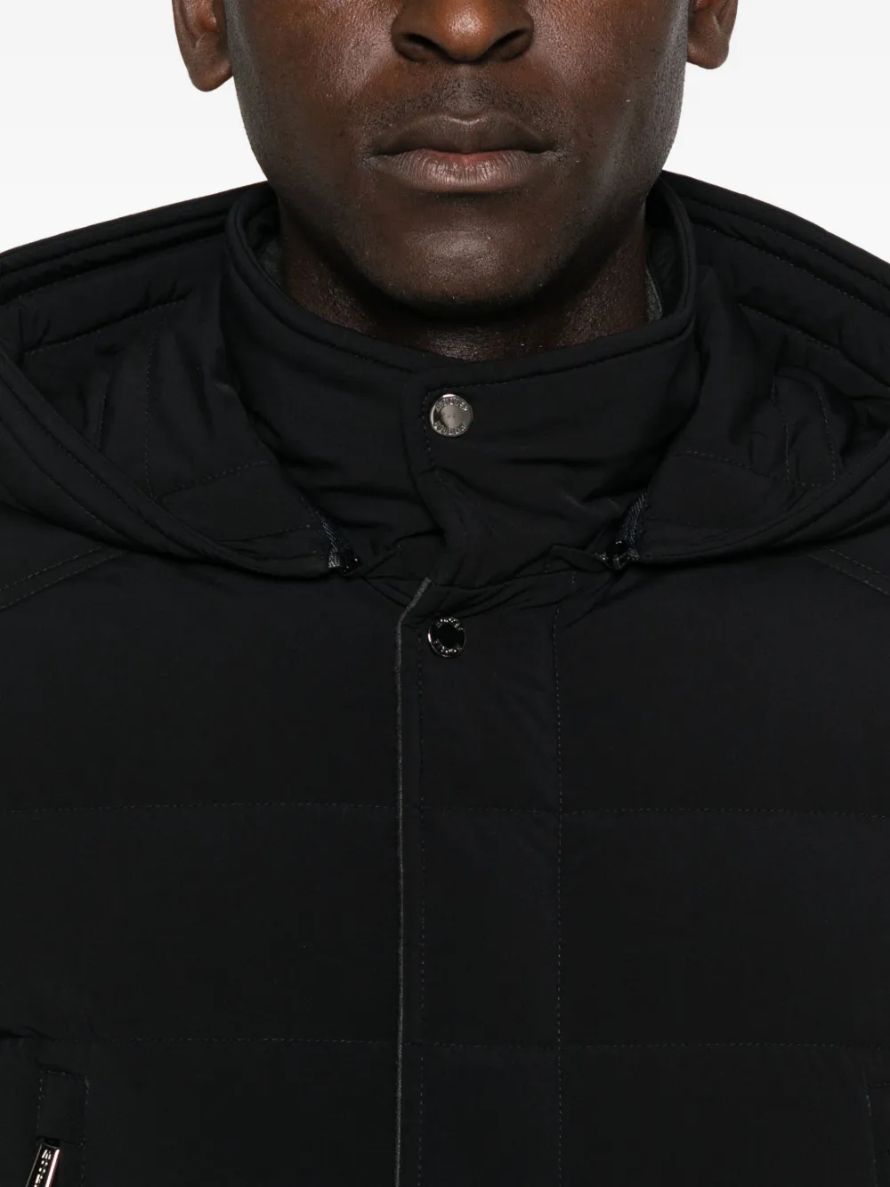 Moorer Buttoned Quilted Padded Jacket In Black