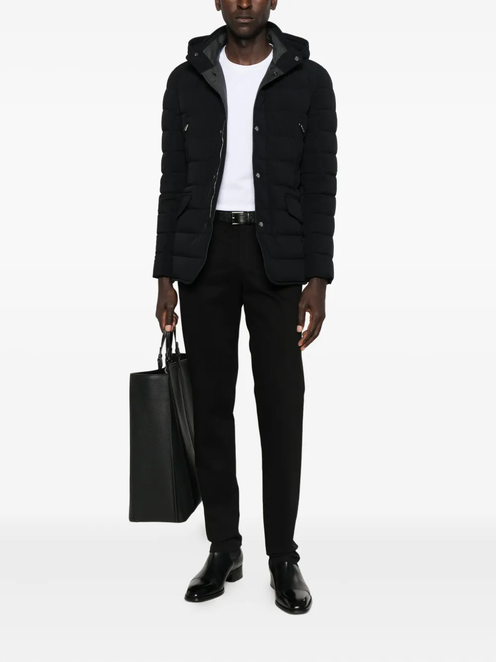Moorer Buttoned Quilted Padded Jacket In Black