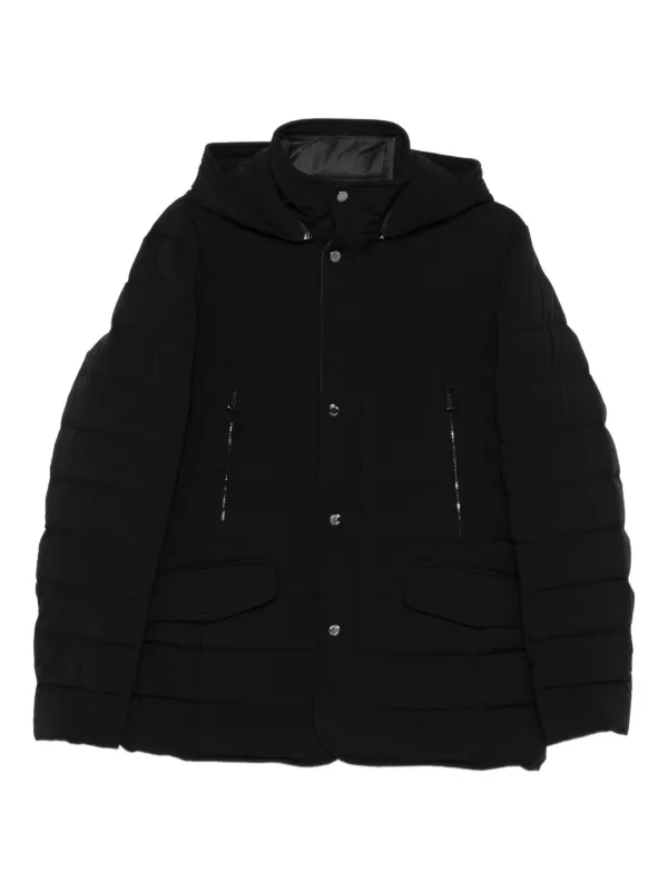 Moorer Buttoned Quilted Padded Jacket in Blue