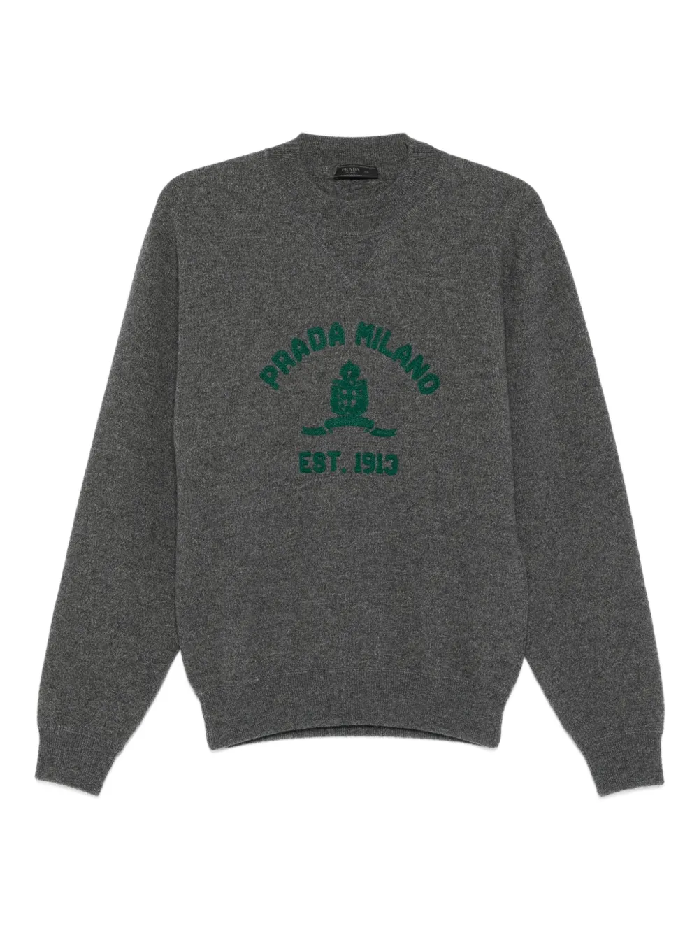 Prada embroidered crew-neck sweater | Grey | Image 1