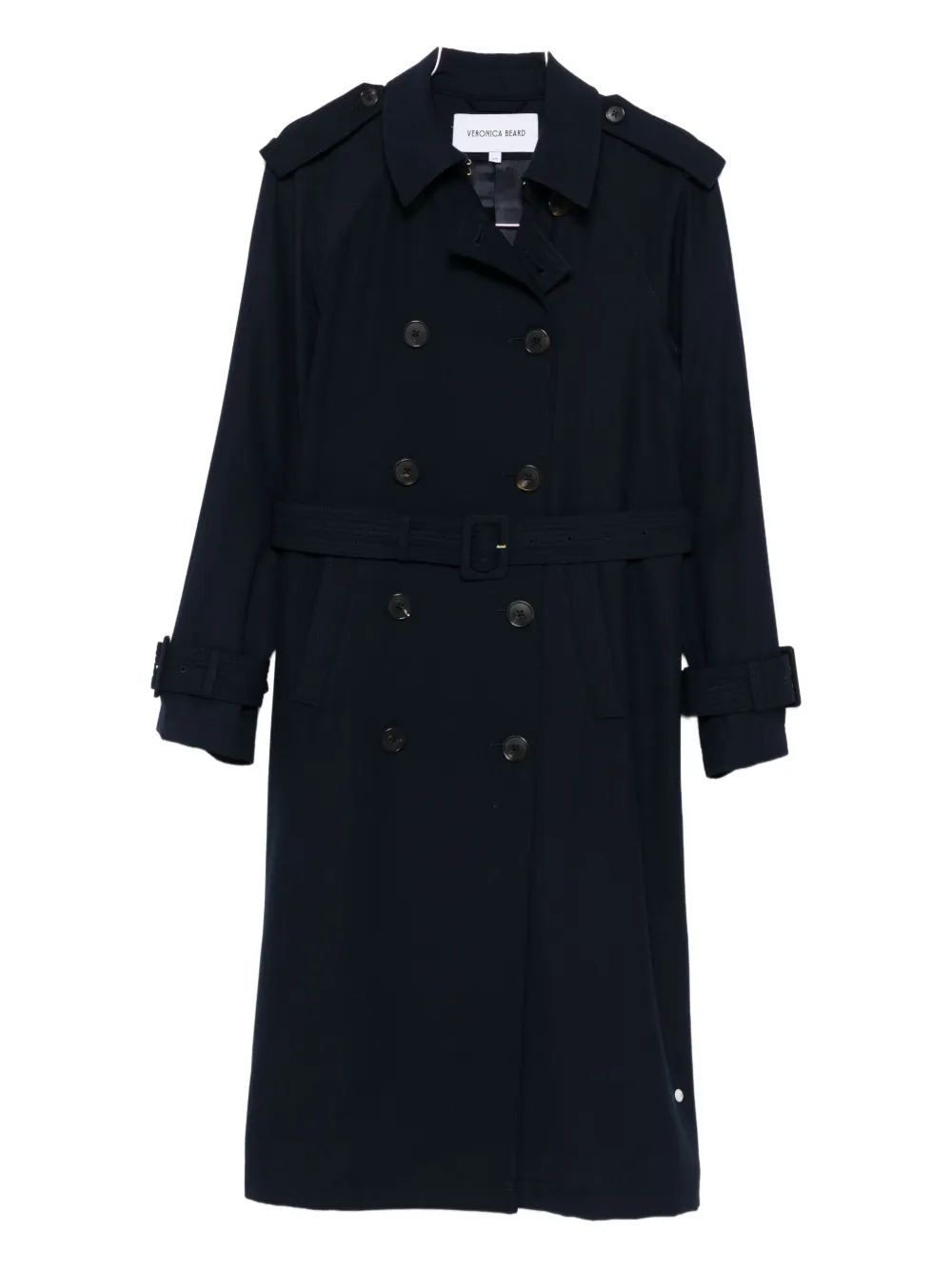 Veronica Beard Conneley Dickey Double-breasted Twill Trench Coat In Black