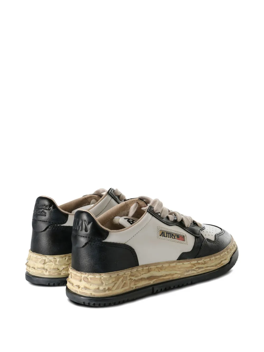 Maison MIHARA YASUHIRO x Autry leather-panelled platform sneaares Wit
