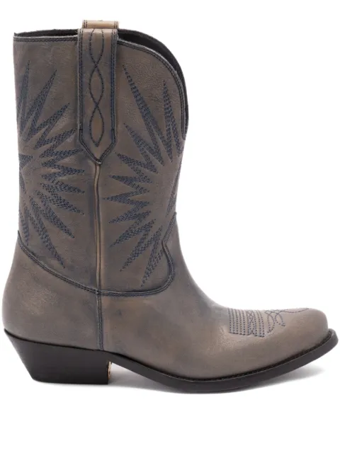 Golden Goose star-embroidered leather boots