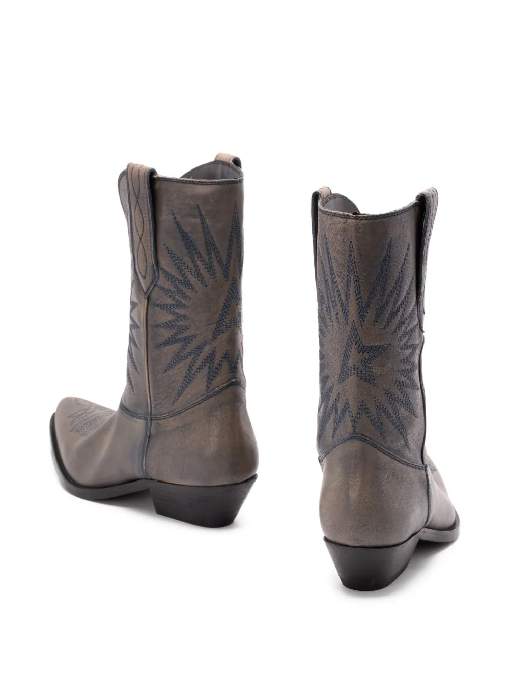 Golden Goose star-embroidered leather boots Grey