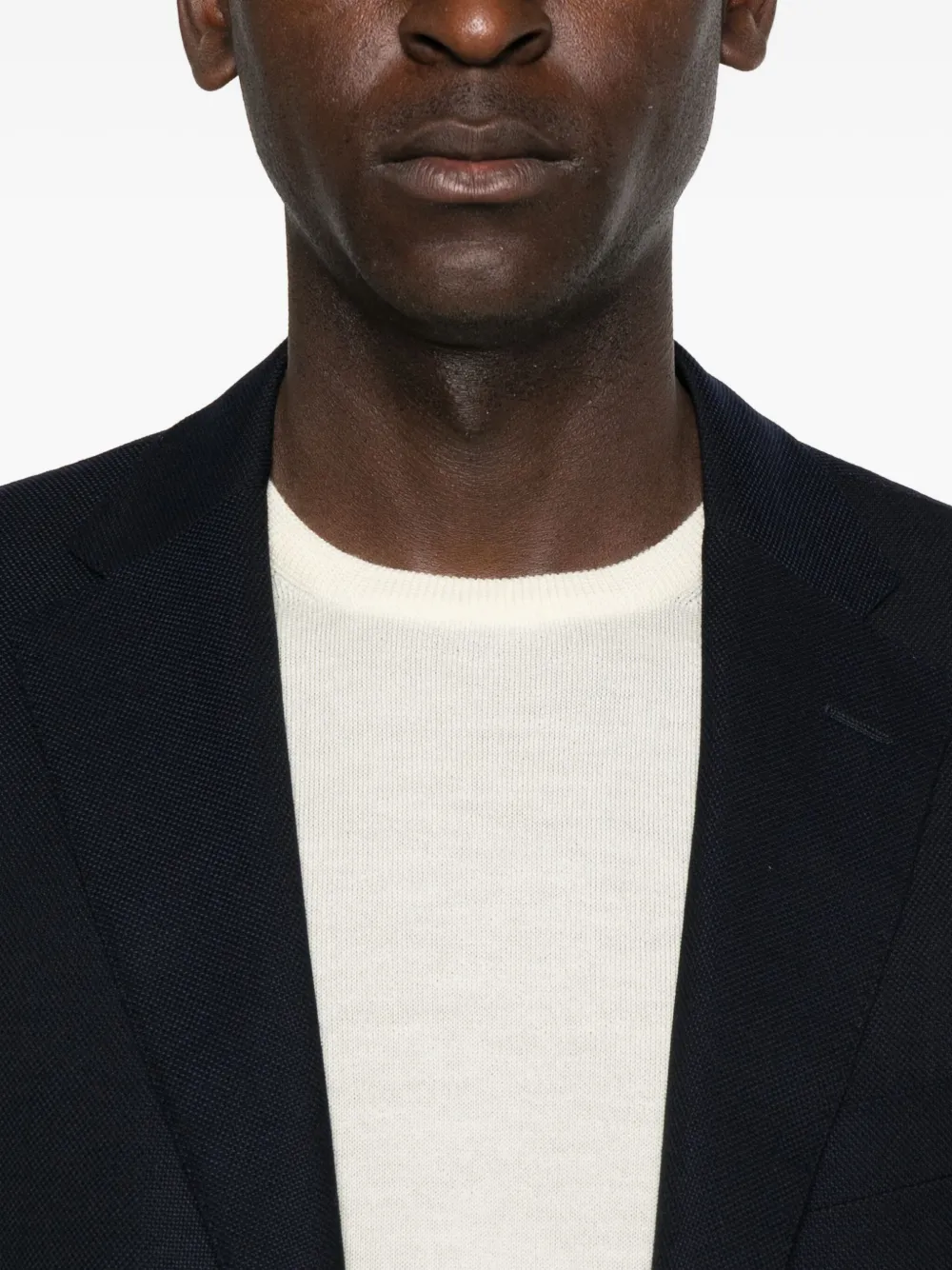 Barba Trui met ronde hals Wit