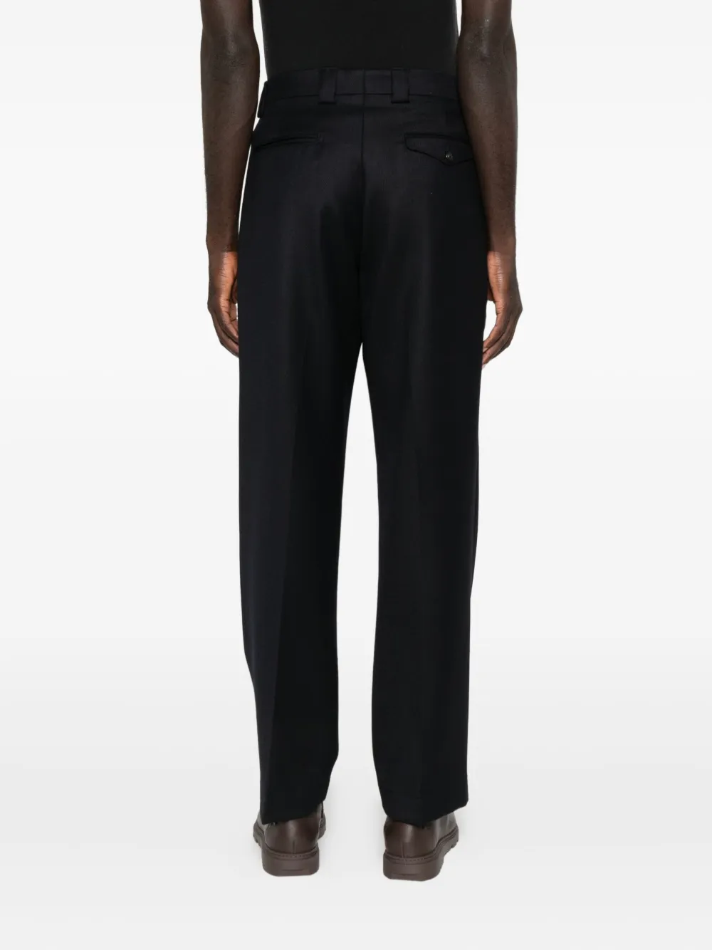 Berwich Pleated Wool Trousers In Black