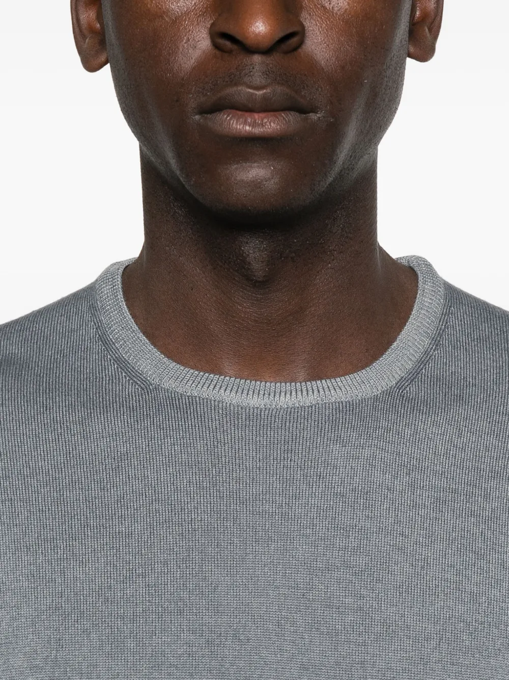 Barba Napoli Crew-neck Wool Sweater In Gray