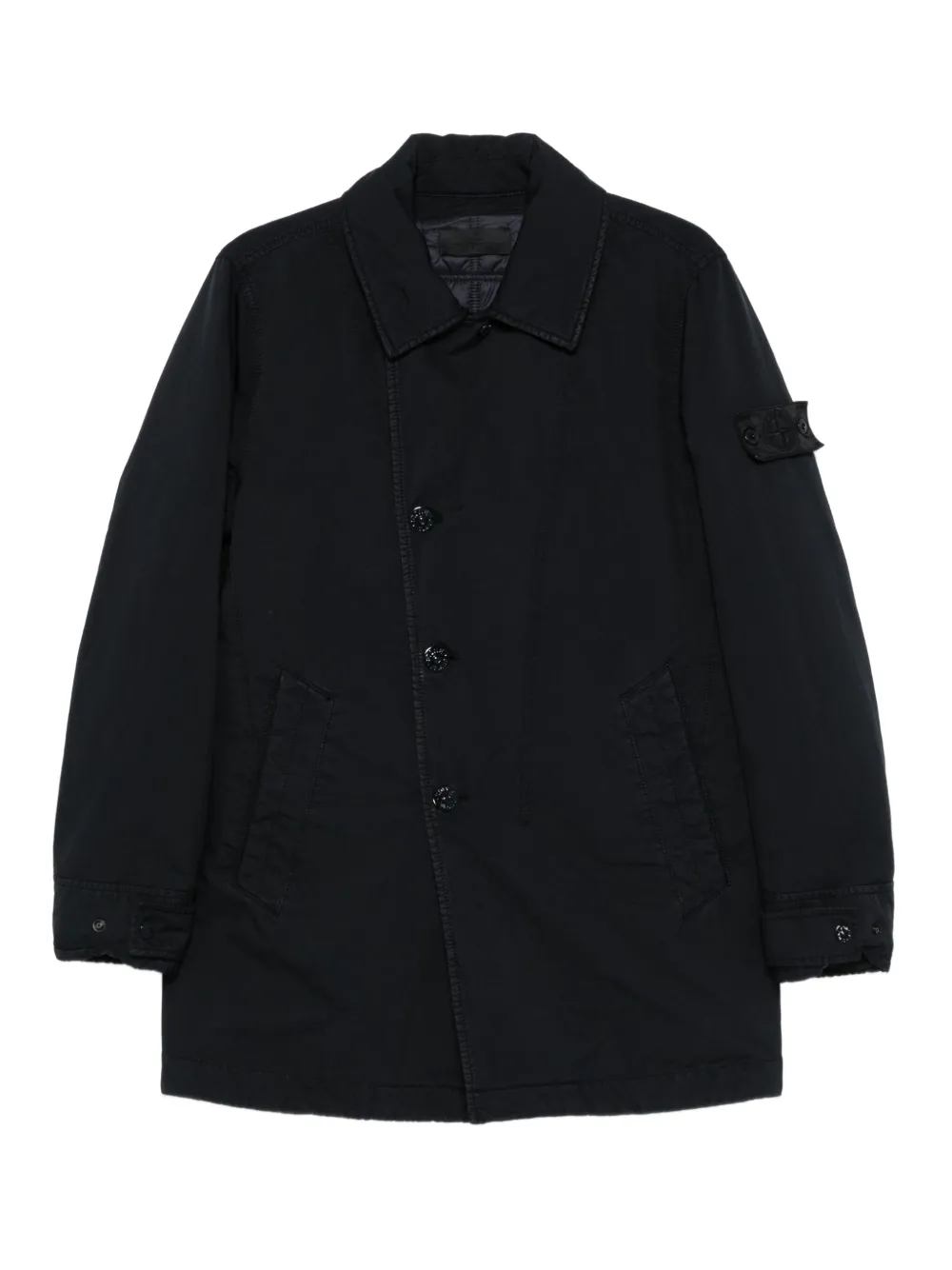 Stone Island button-fastening coat - ブルー Stone Island button-fastening coat - ブルー
