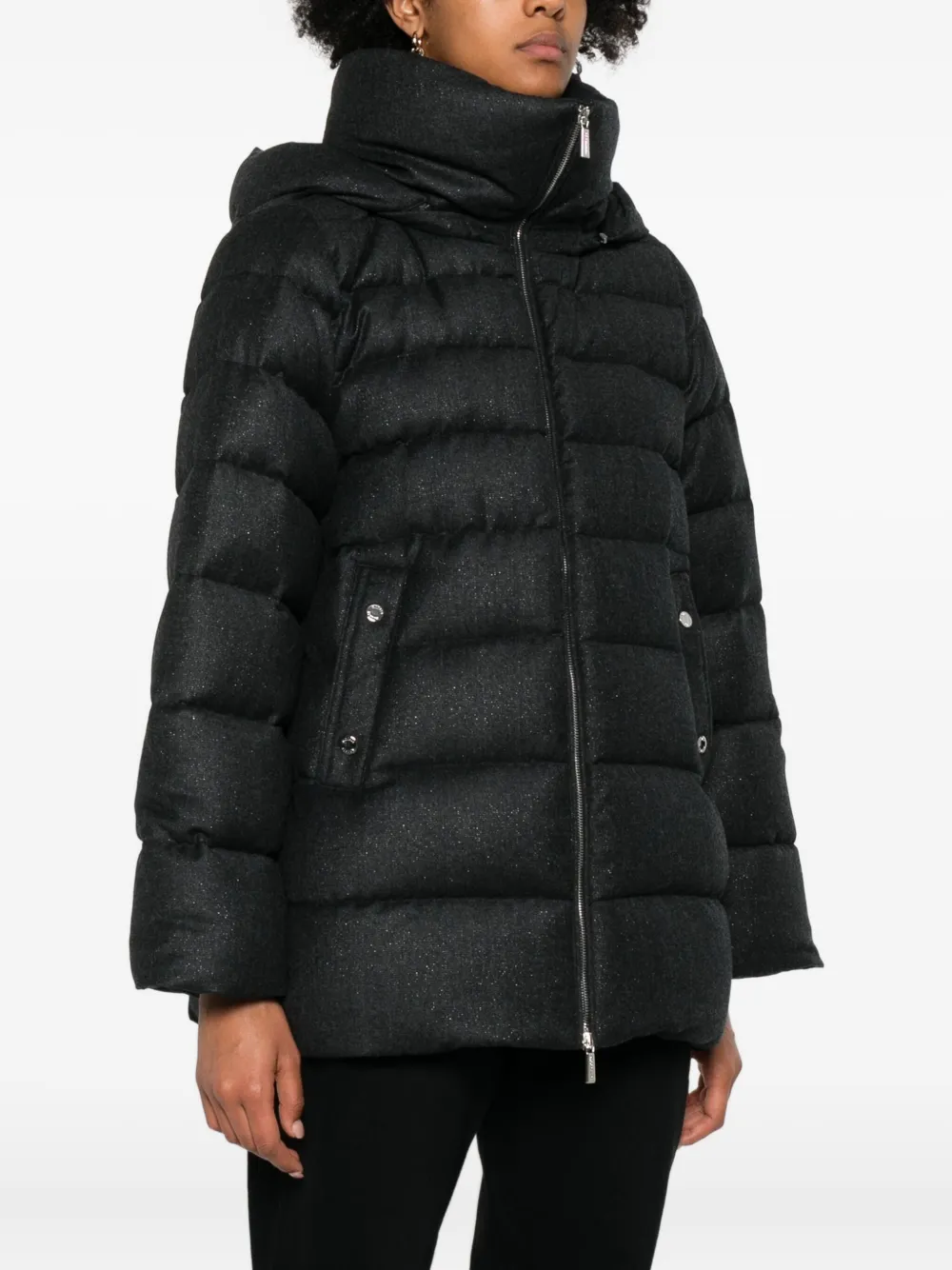 Moorer Hooded Puffer Jacket In Black