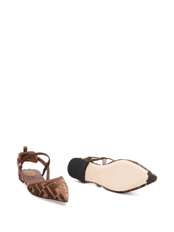 FENDI コリブリ ライト スリングバック パンプス | ブラウン
