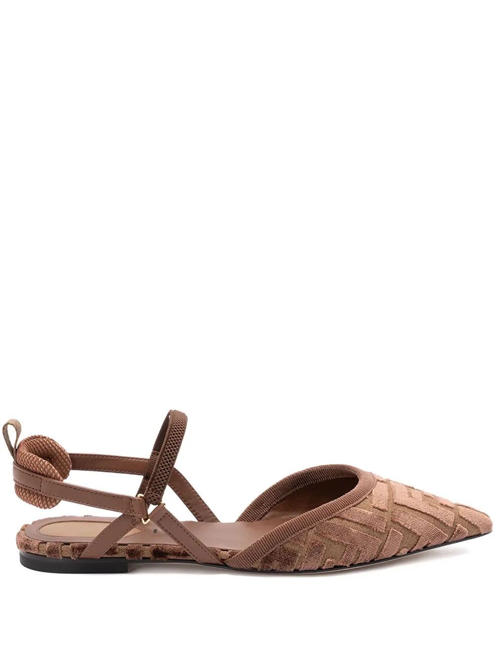 FENDI Colibrì Lite FF logo-patterned slingback pumps - ブラウン FENDI Colibrì Lite FF logo-patterned slingback pumps - ブラウン