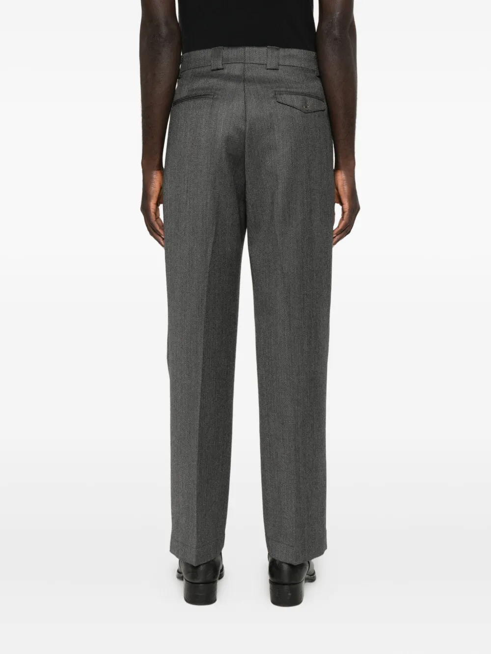 Berwich Pleated Wool Trousers In Black
