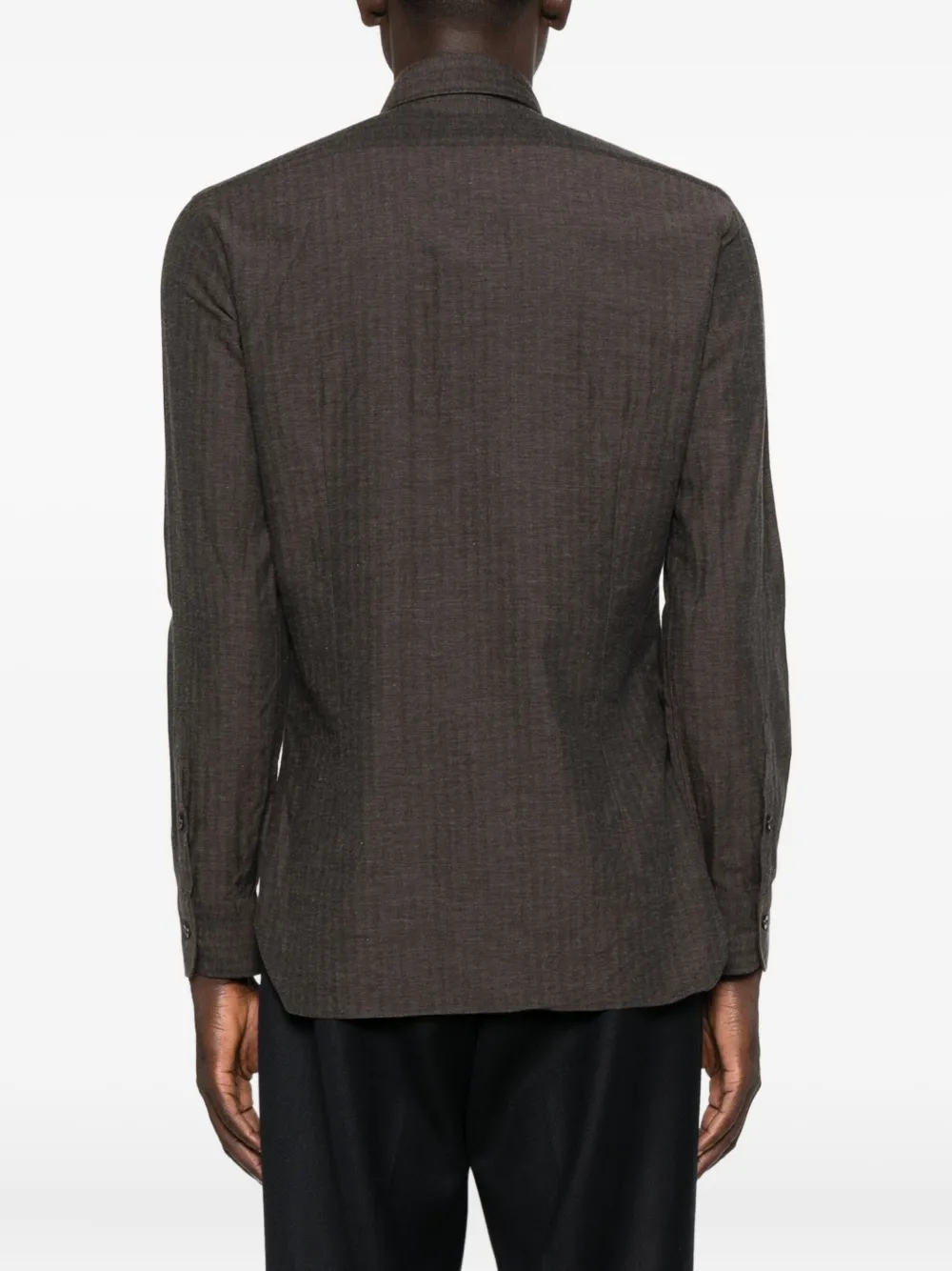 Barba Getextureerd overhemd Bruin