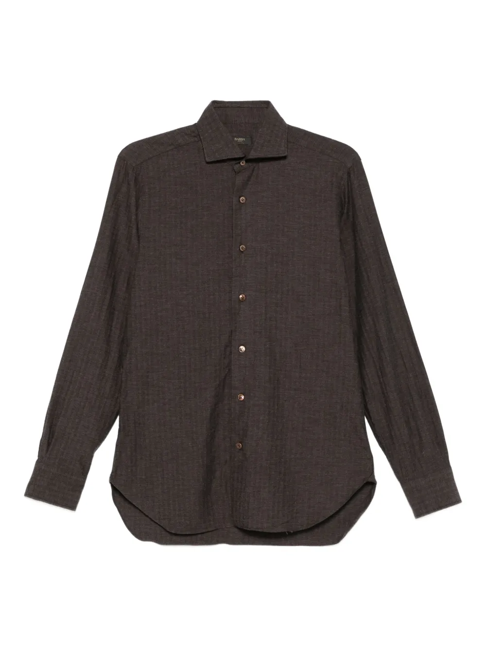 Barba textured cotton shirt | Brown | Image 1