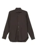 Barba textured cotton shirt - Brown